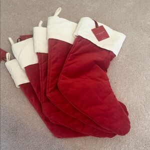 NEW with tags (5) Pottery barn Red and White Christmas Stockings
